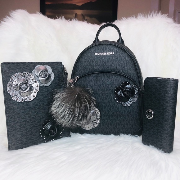 Michael Kors Handbags - 4PCS Michael Kors Abbey Backpack Wallet Clutch Pom